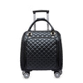Leather Expandable Spinner Underseat Carry On Luggage W928838