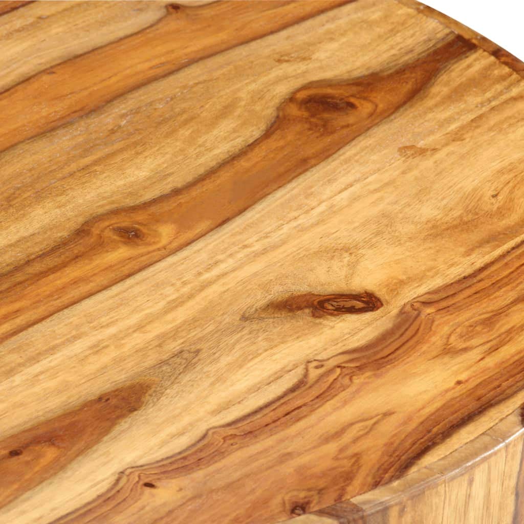 25.6"x11.8" Solid Sheesham Wood Round Coffee Table X679