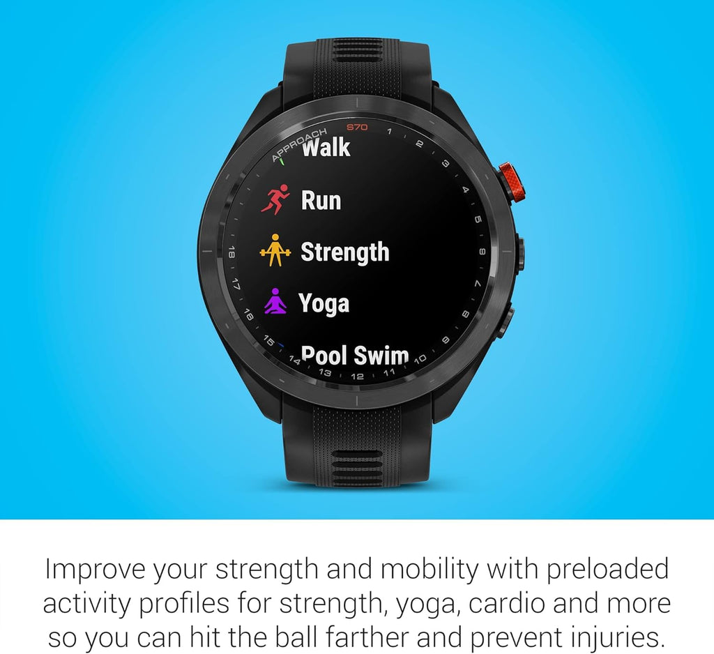 Black 47mm Golf GPS Smartwatch Q852608