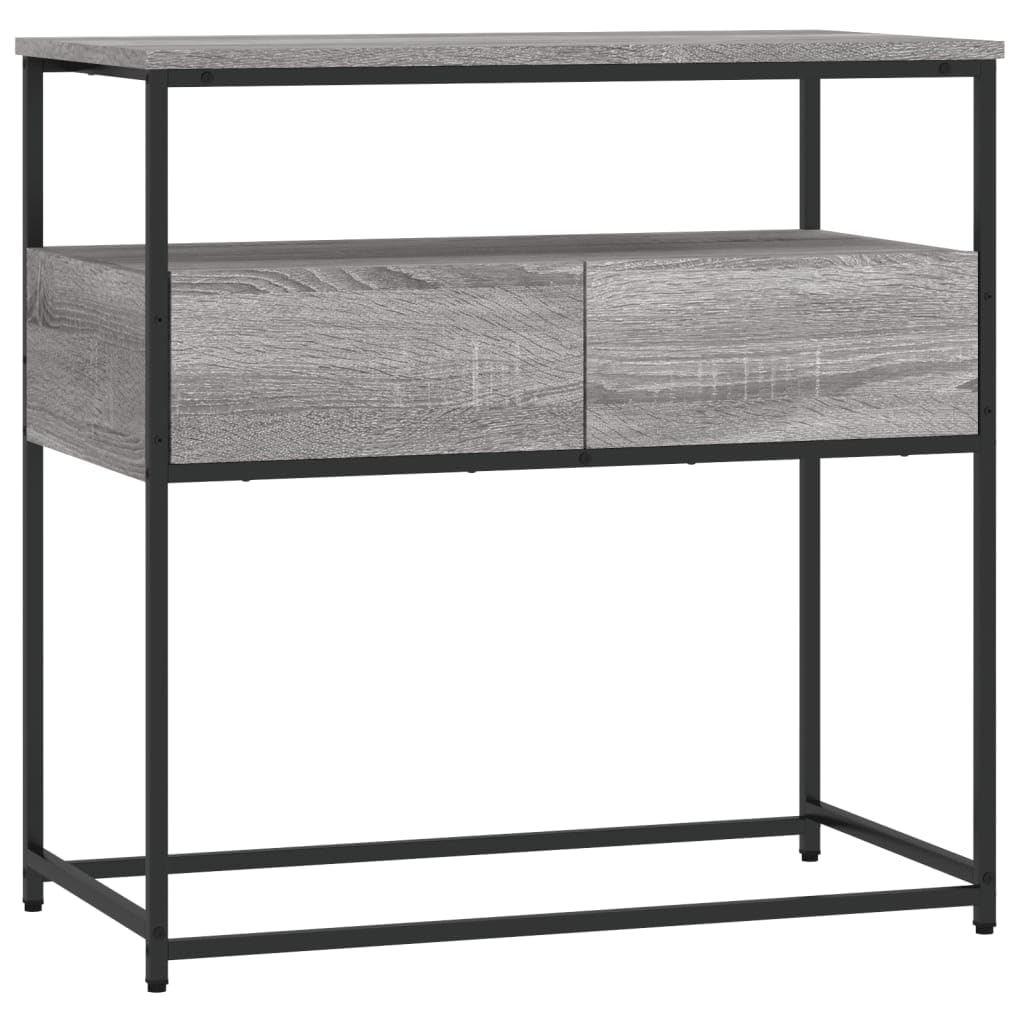 Brown Oak Look Console Table with 2 Drawers and 1 Shelf U552