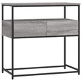 Brown Oak Look Console Table with 2 Drawers and 1 Shelf U552
