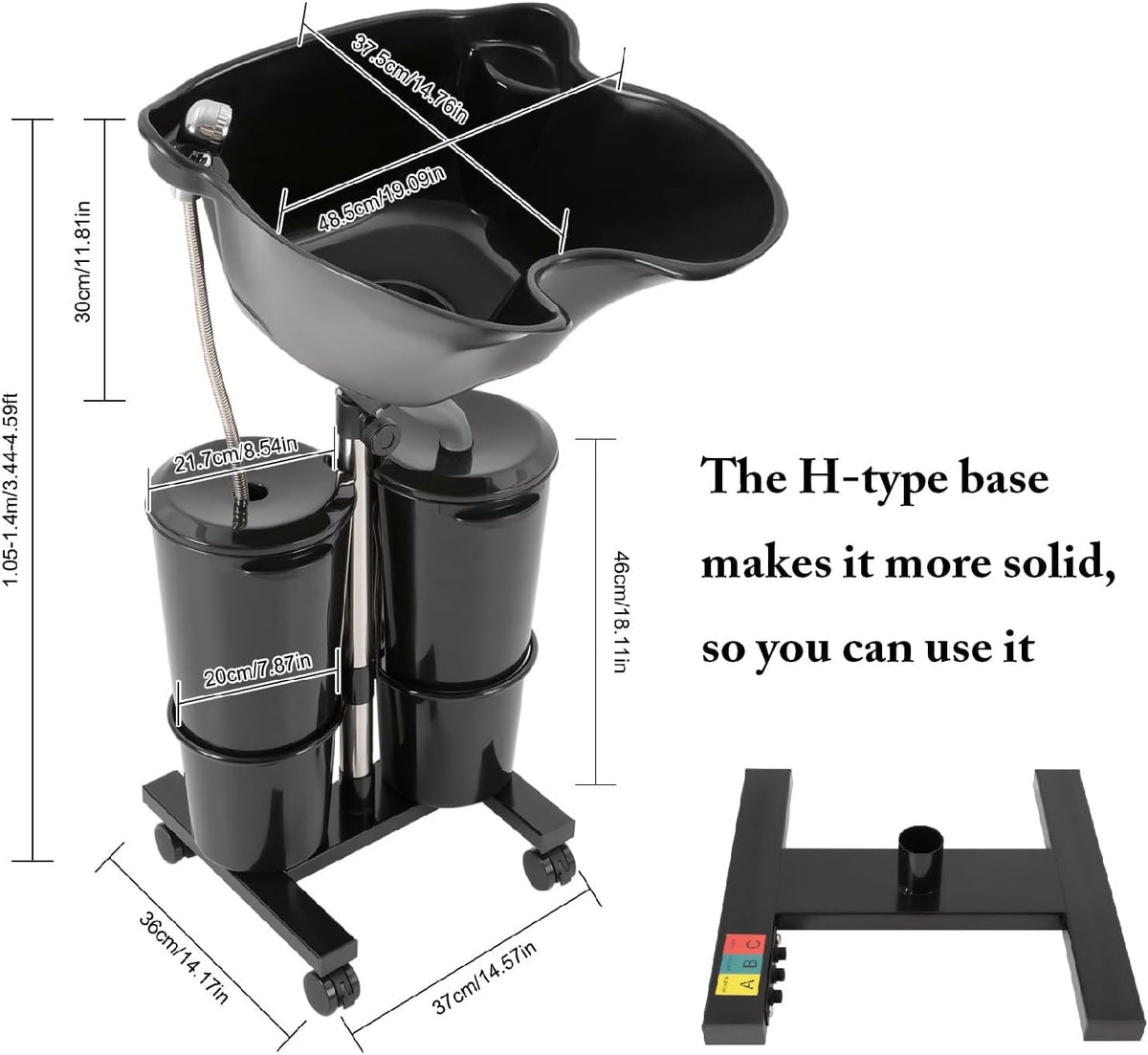 Portable Plastic Shampoo Unit with Electric Pump D5642