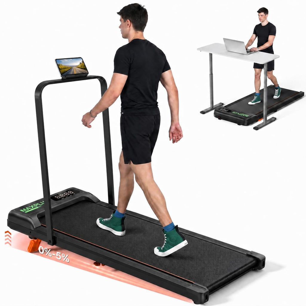 Folding Walking Pad with Incline, 2 in 1 Portable Under Desk Treadmill F129