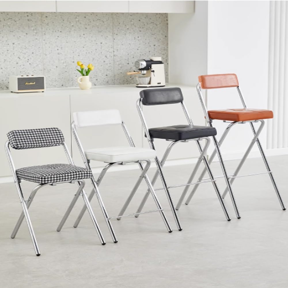 Black Folding Bar Stool with Backrest S314