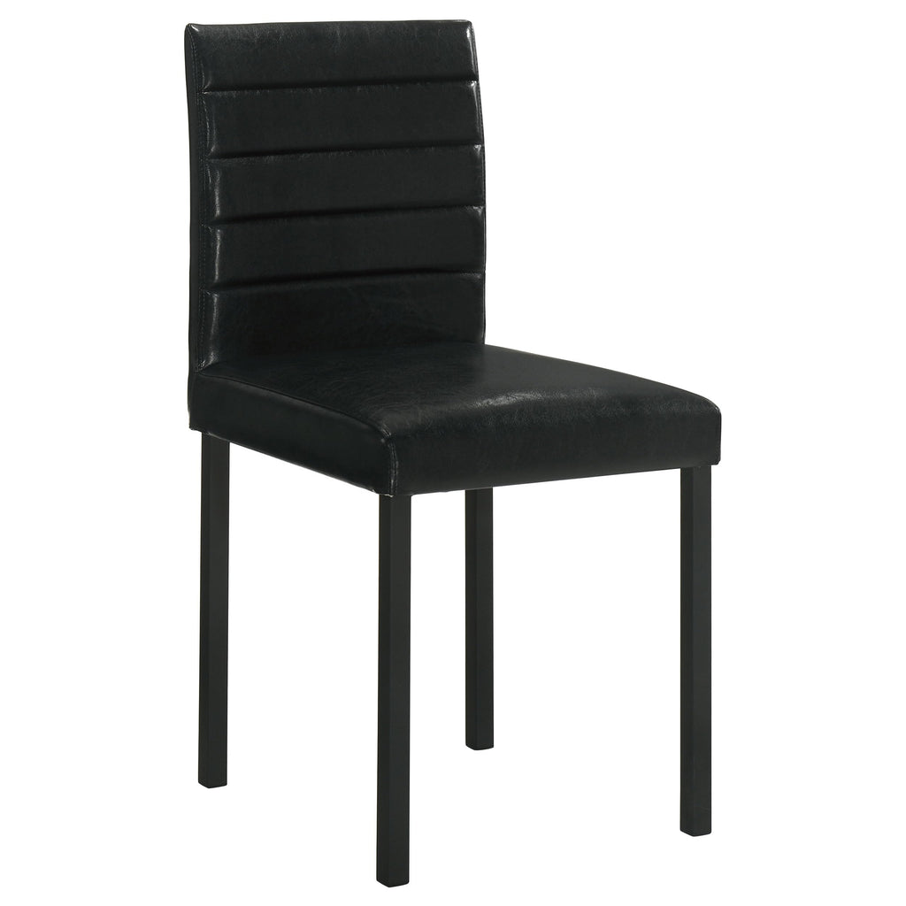 Black Faux Leather Dining Side Chair Set of 4 P23944