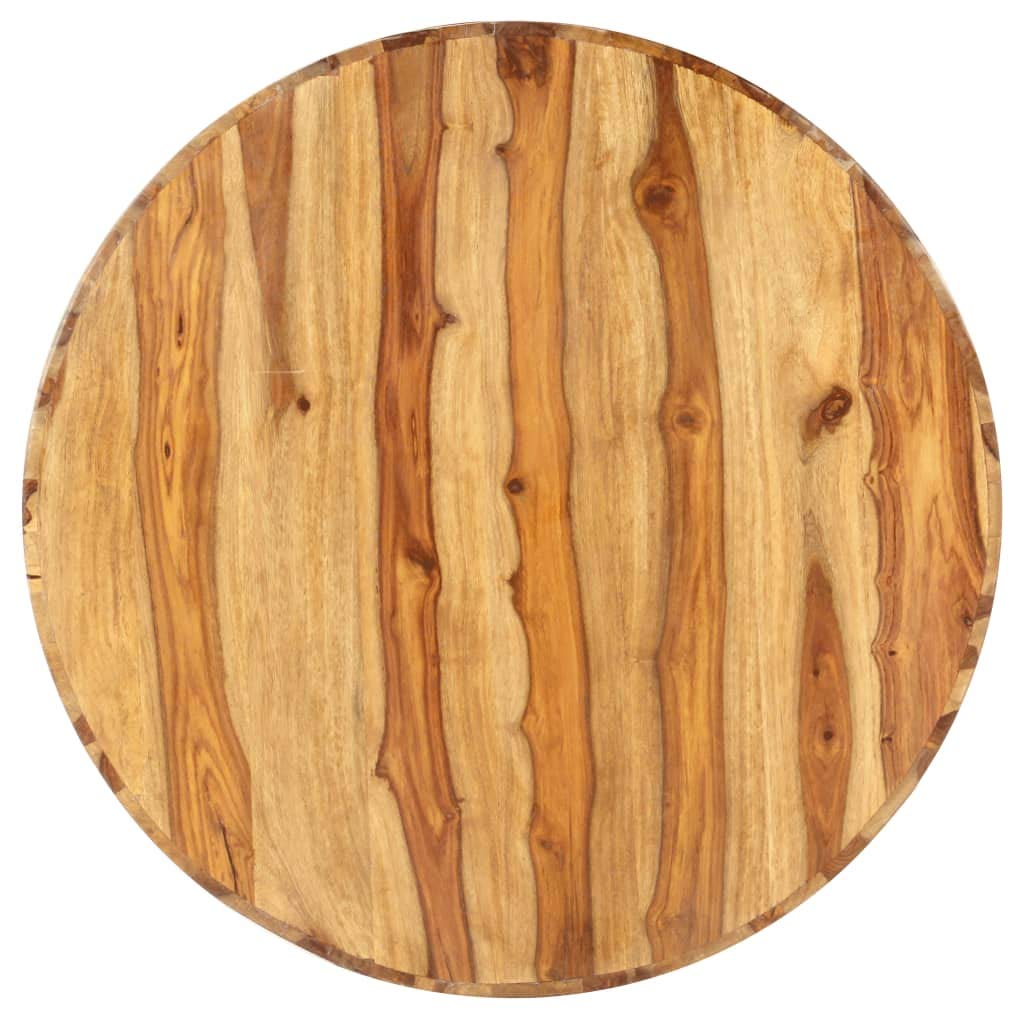 25.6"x11.8" Solid Sheesham Wood Round Coffee Table X679