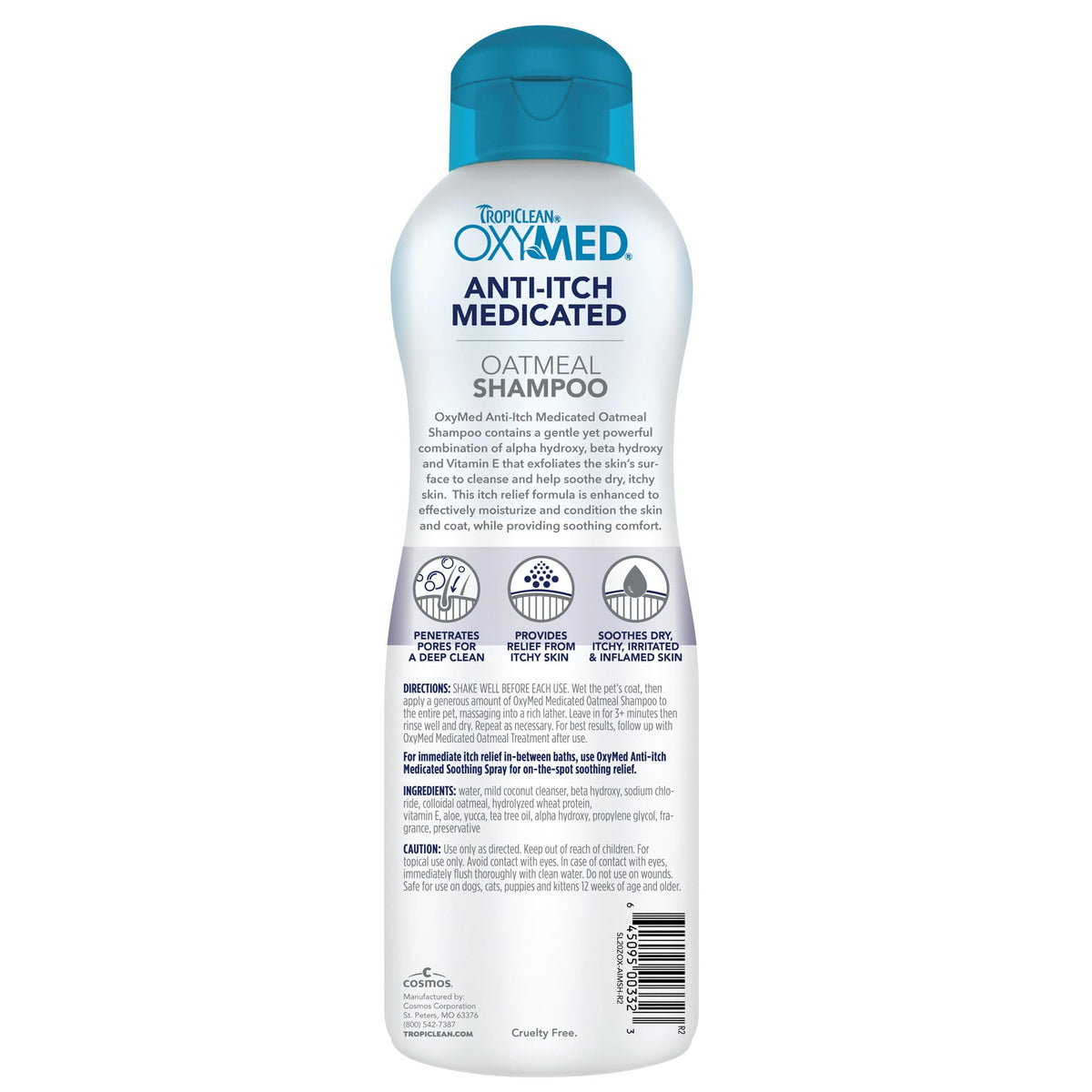 Medicated Dog Shampoo Oatmeal Formula 20oz V1969