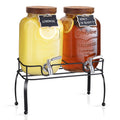 1 Gallon Glass Drink Dispenser with Stand, 2 Pcs F862