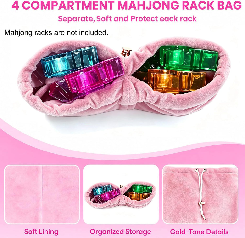 Mahjong Rack Storage Bag with 4 Dividers T995