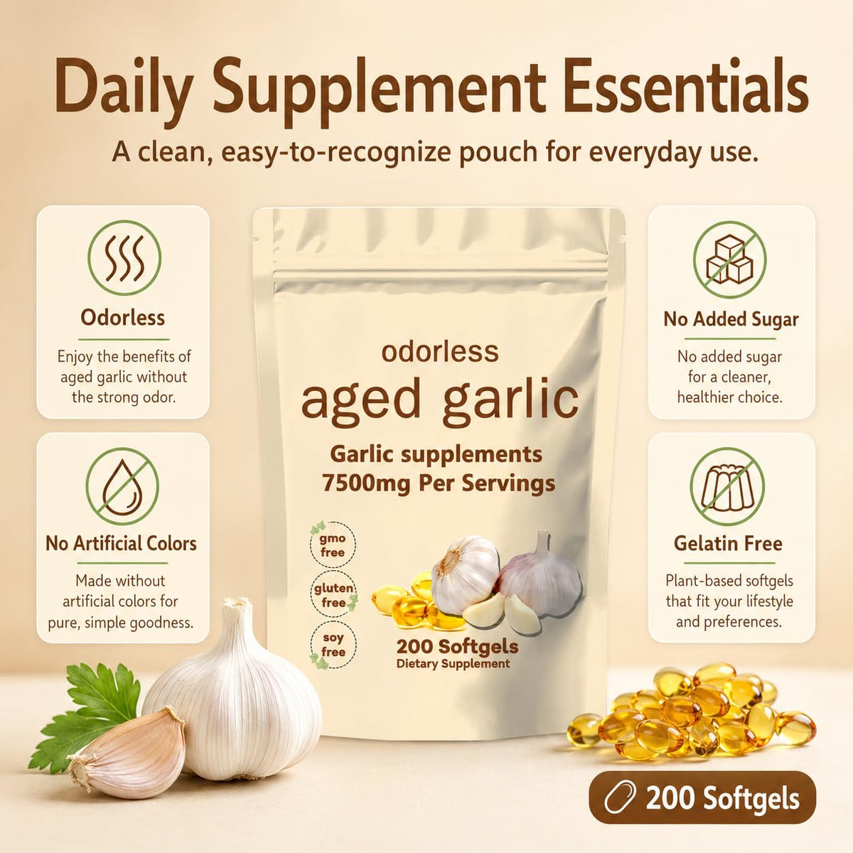 Aged Garlic Extract Softgels 200 Count T762