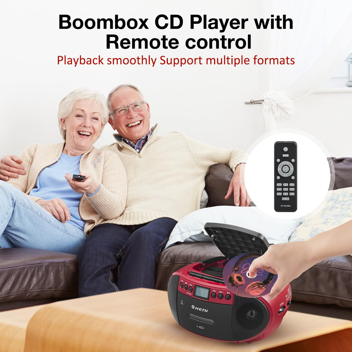 CD Cassette Player Boom Box with AM/FM Radio Y9267