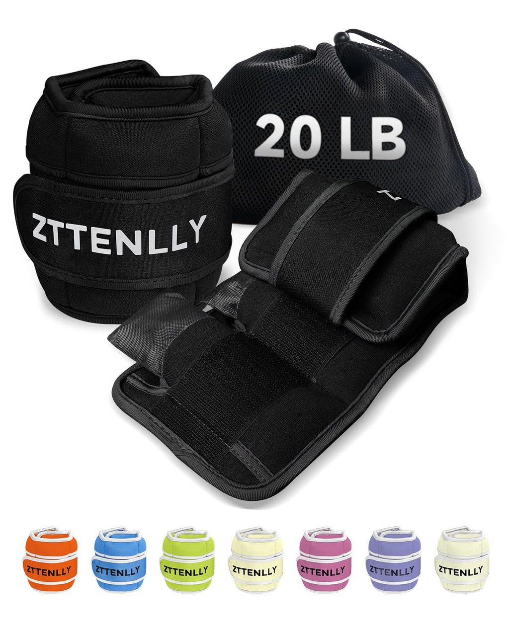 Adjustable Ankle Weights 1 Pair 5 10 15 18 20 Lbs L626
