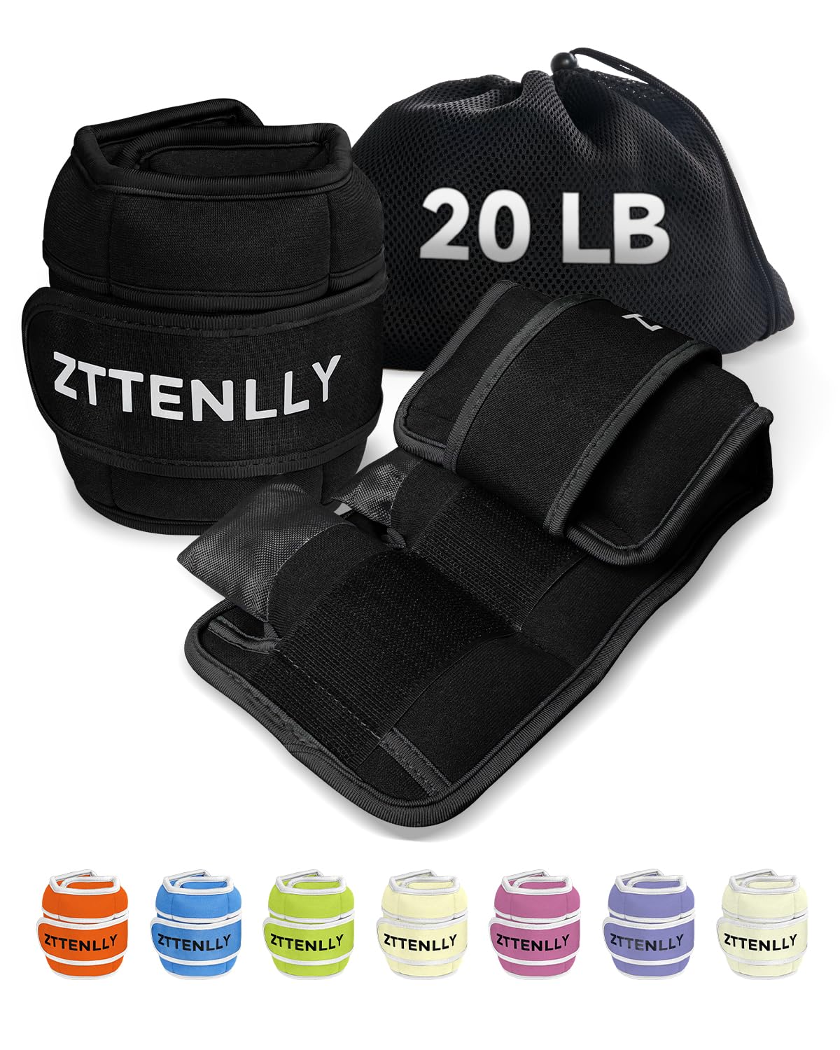 Adjustable Ankle Weights 1 Pair 5 10 15 18 20 Lbs L626