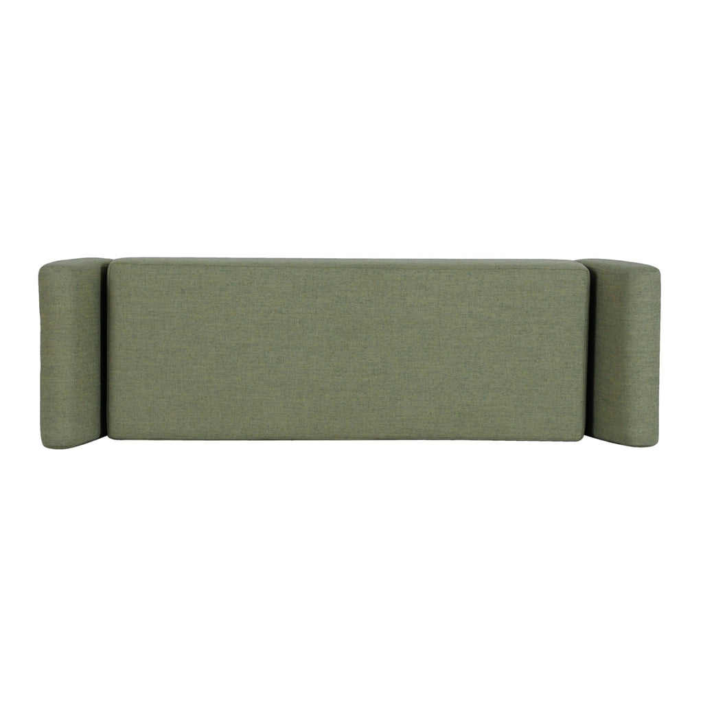 Olive Green Woven Storage Bench with Wood Legs V92757