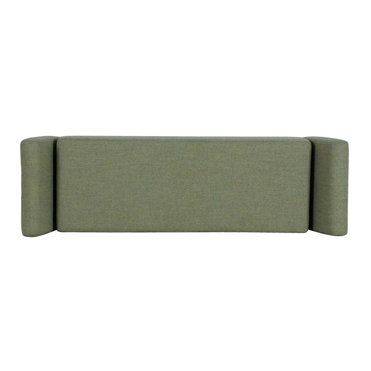 Olive Green Woven Storage Bench with Wood Legs V92757