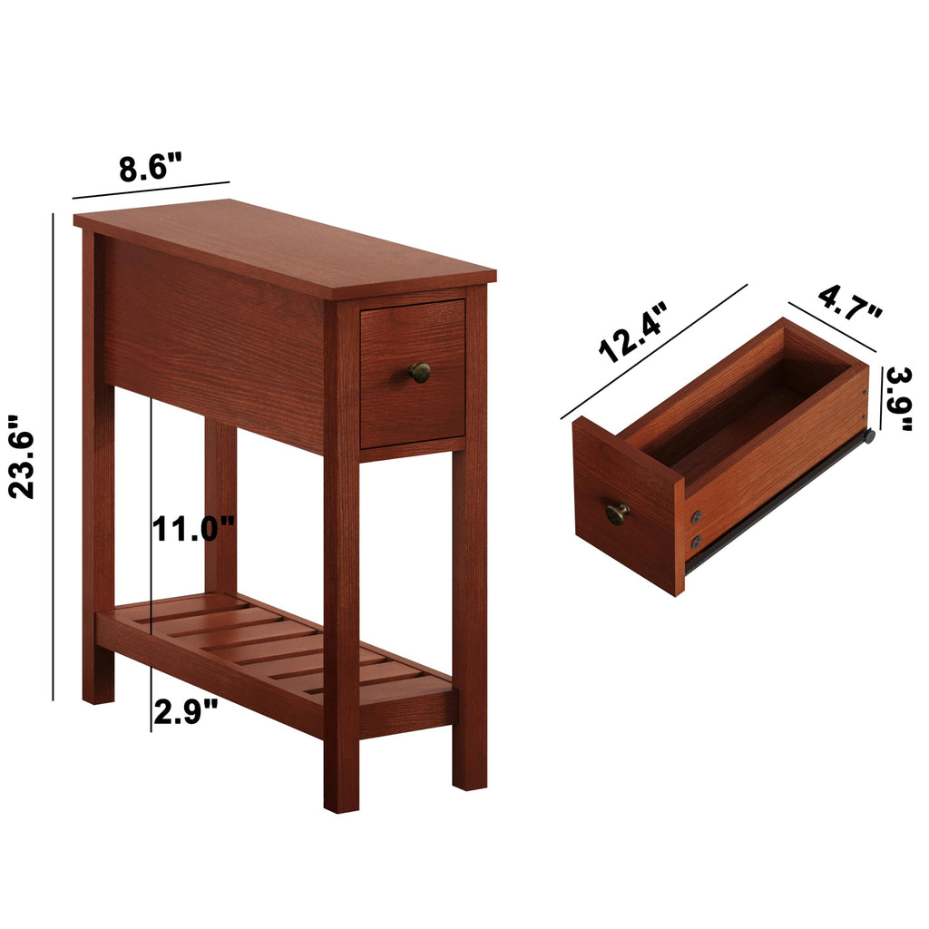 Narrow Side Table with Drawer Set of 2 N236260