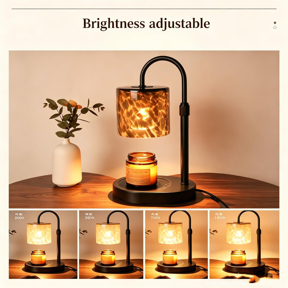 Black Leopard Print Candle Warmer Lamp with Timer C87301