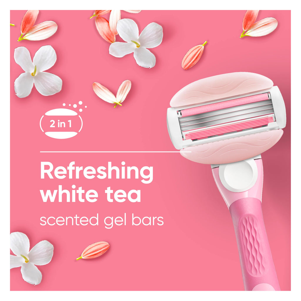 White Tea Razor Refills, 4 Cartridges T273784