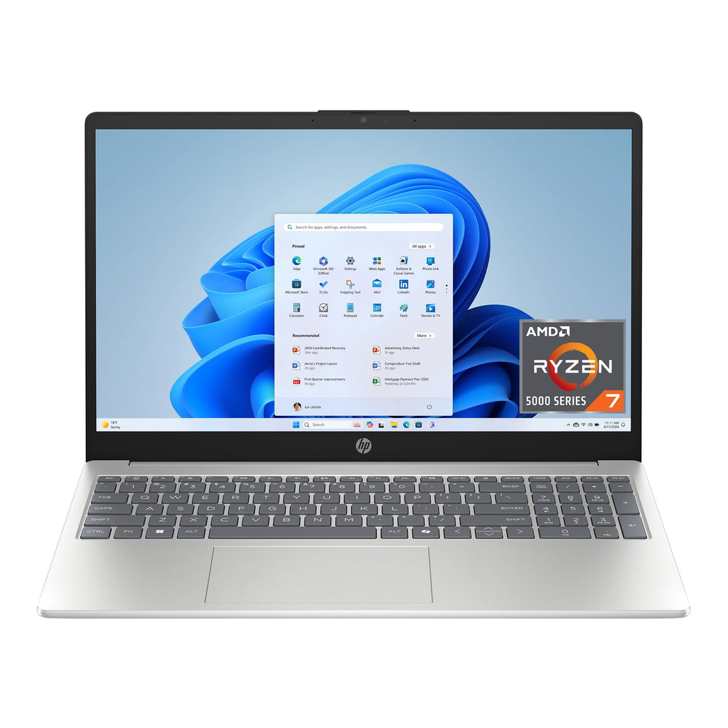 15.6 inch Laptop, AMD Ryzen 7, 8 GB RAM, 512 GB SSD, Natural Silver S8544