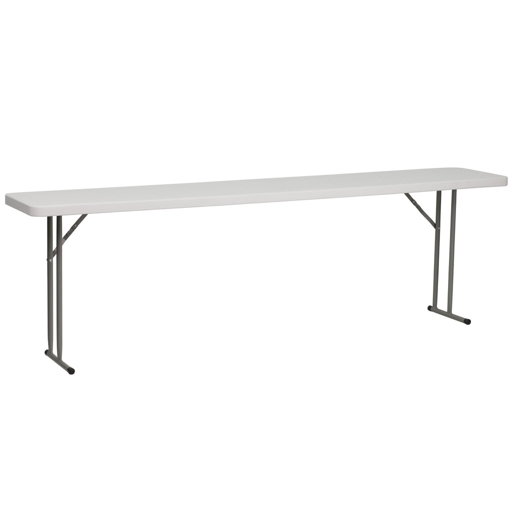 8 ft Granite White Plastic Folding Training Table Z898