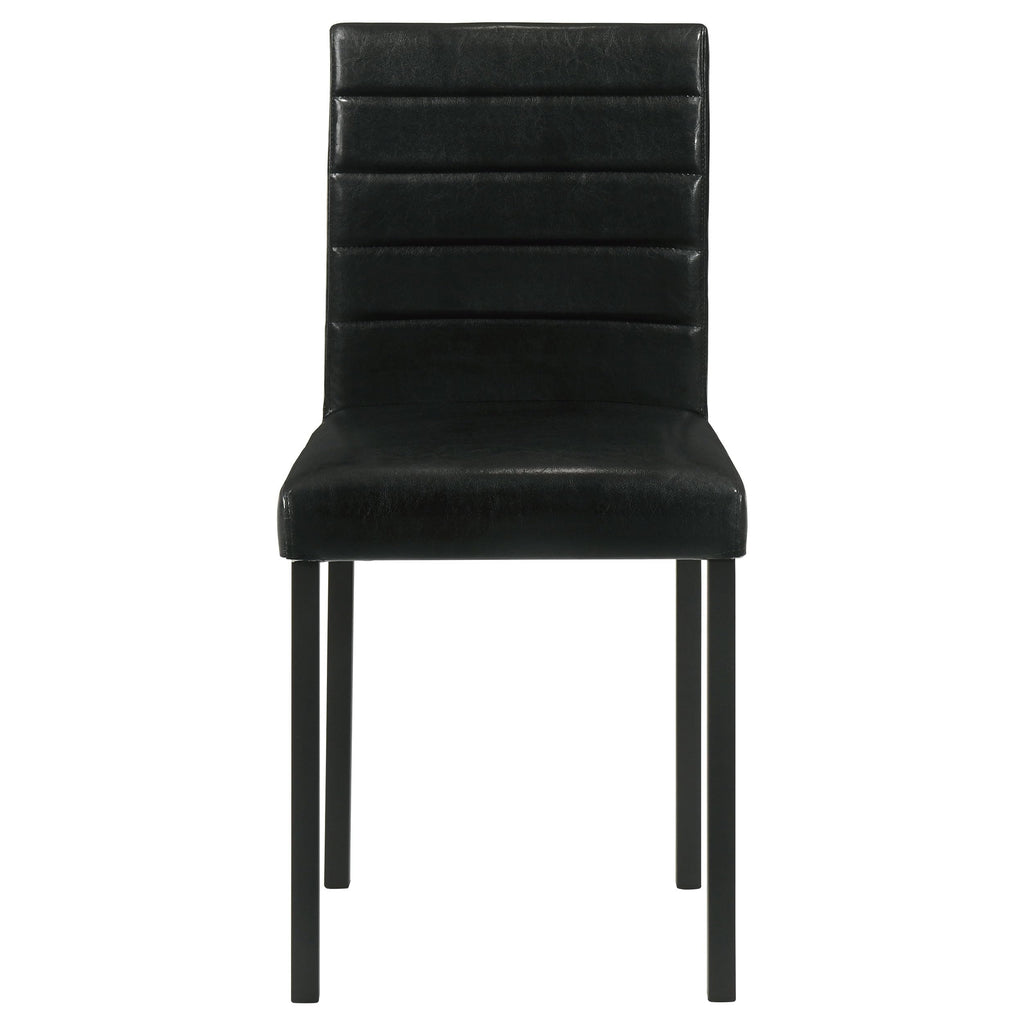 Black Faux Leather Dining Side Chair Set of 4 P23944