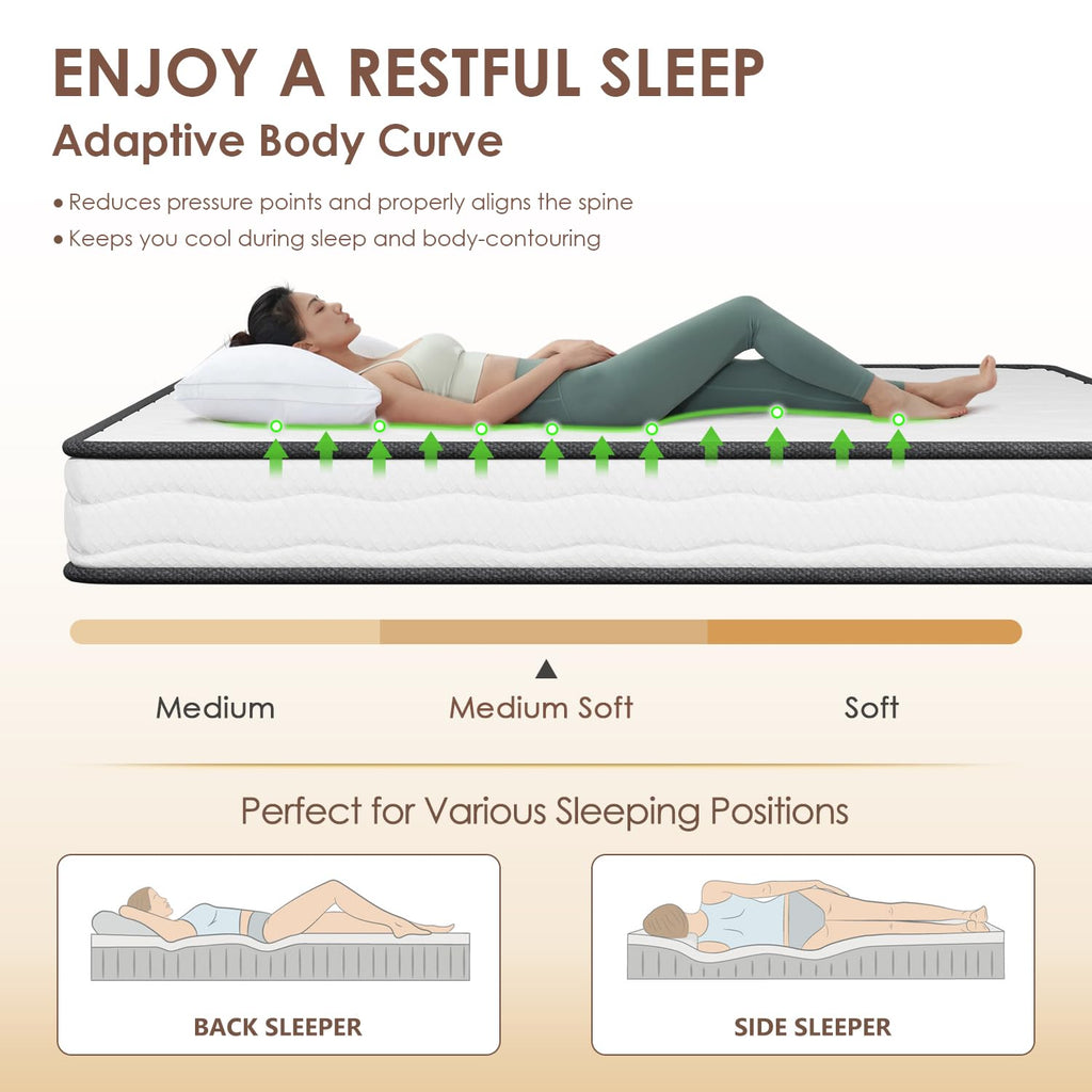 6 Inch Twin Medium Firm Hybrid Mattress H230429