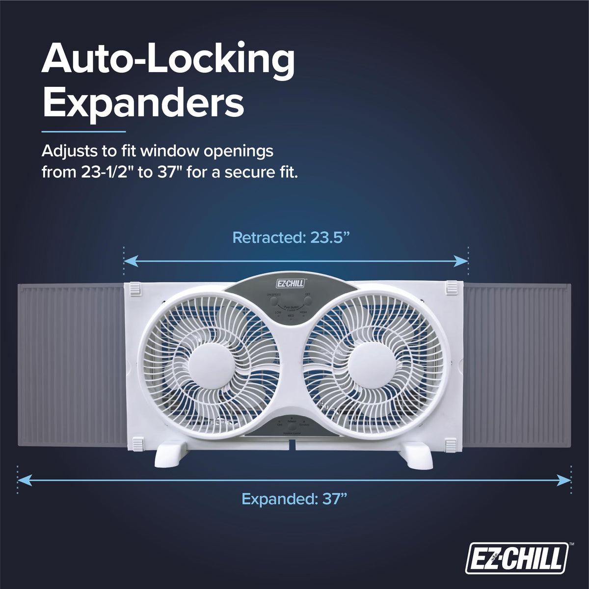 9” Window Fan with Remote Control, 3 Speed Dual Fans, White V603