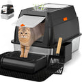 XL Stainless Steel Cat Litter Box with Lid P212054