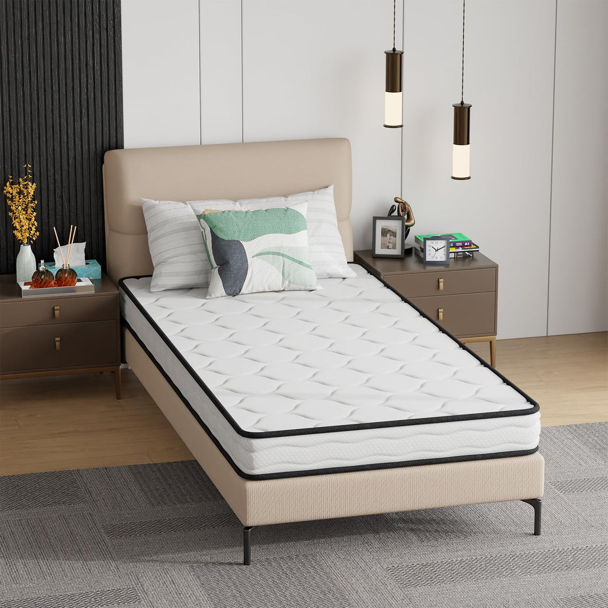 6 Inch Twin Medium Firm Hybrid Mattress H230429