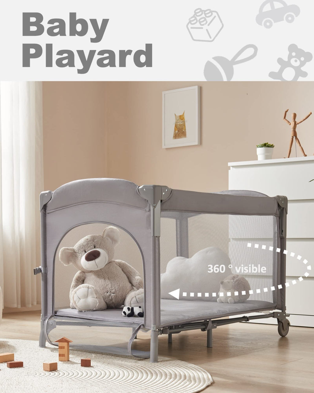 4 in 1 Baby Bassinet Bedside Sleeper K957358