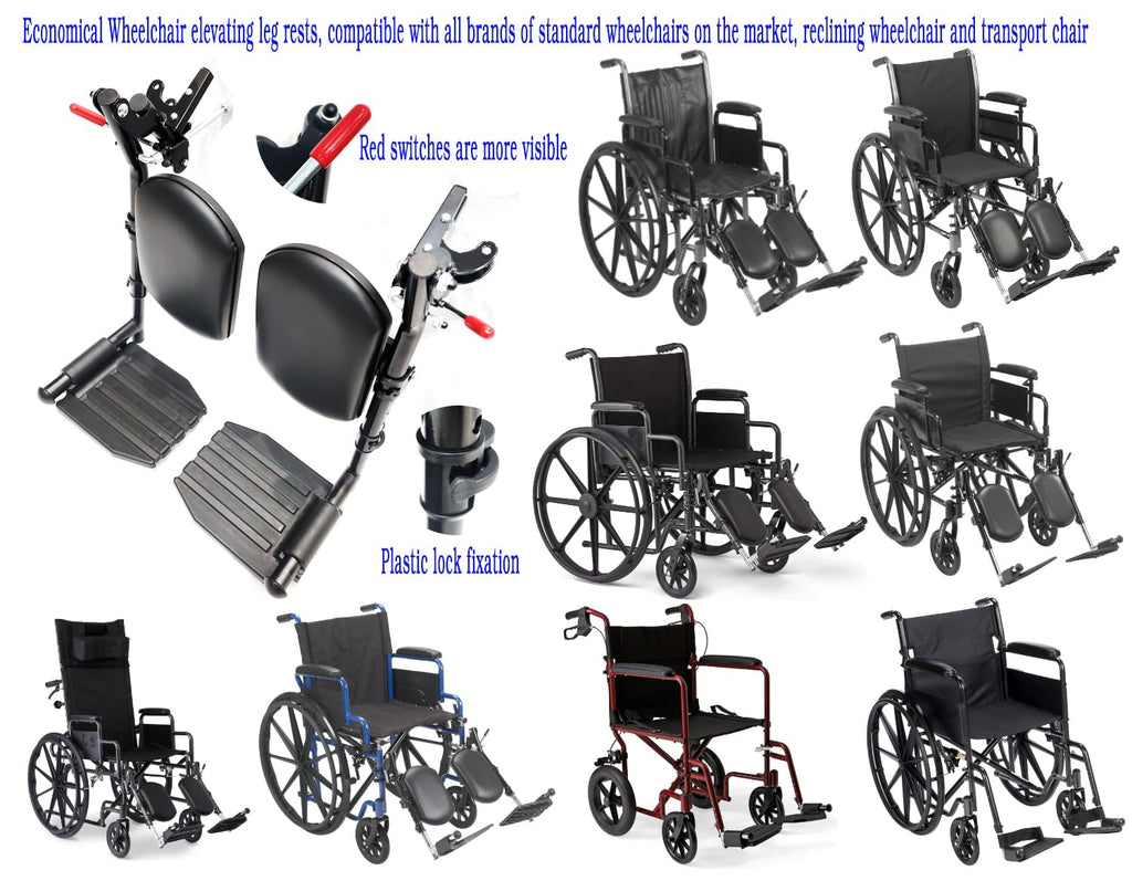 Black Padded Wheelchair Elevating Leg Rest K7102