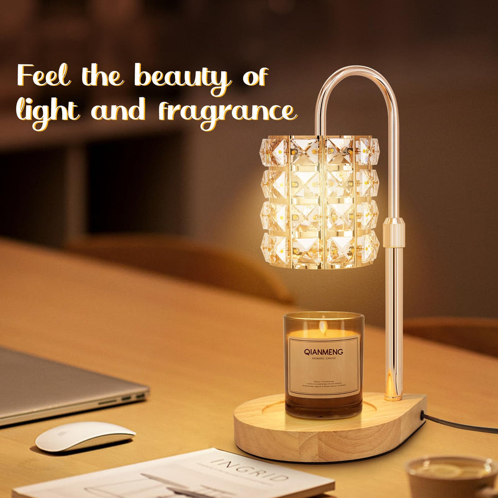 Candle Warmer Lamp with Timer, 2 Bulbs, Gold W1967
