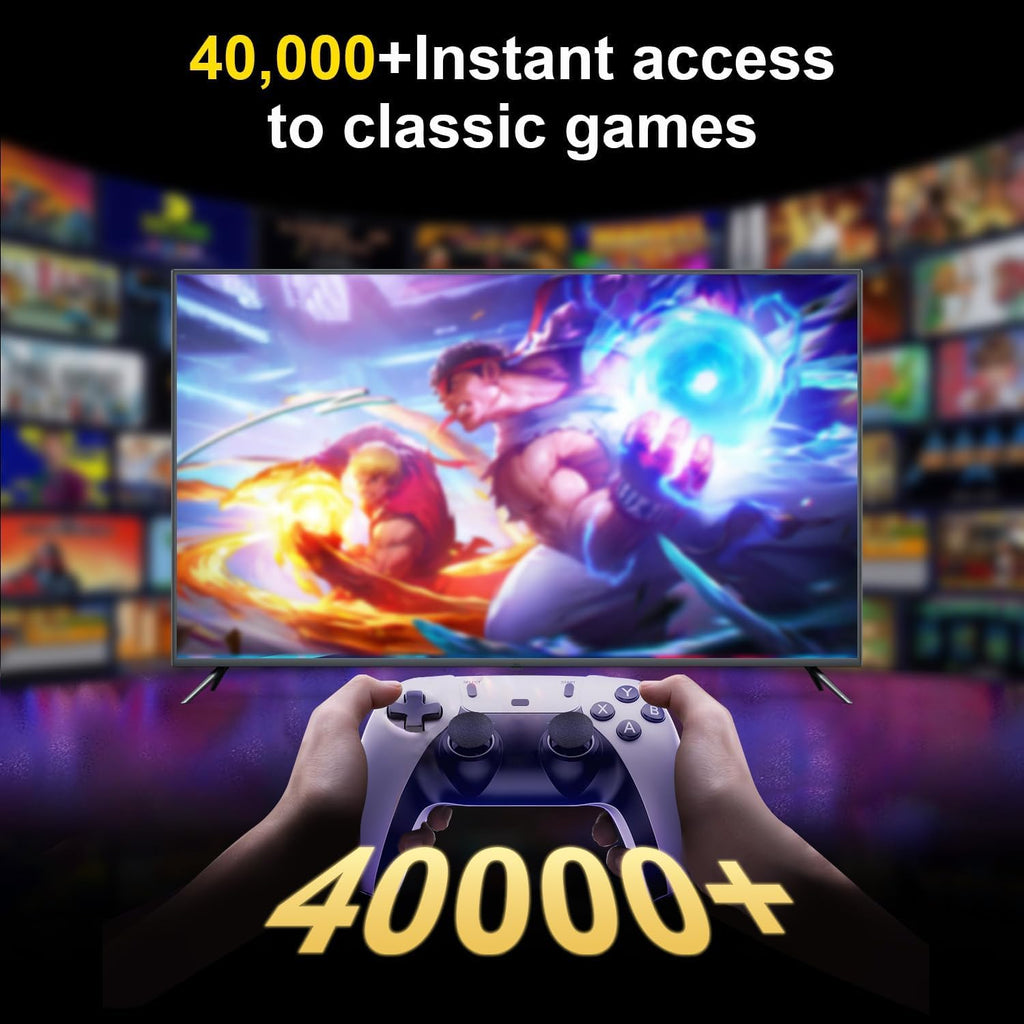 Retro Game Stick Console with 4K HDMI Output, 64GB Memory Card, and 2.4GHz Wireless Controllers F671708