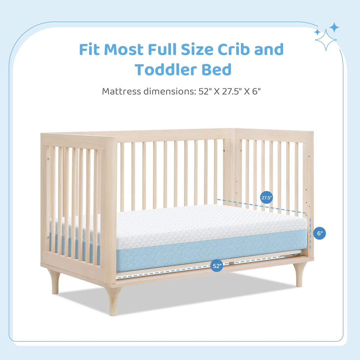 Dual-Sided Gel Memory Foam Crib Mattress T150