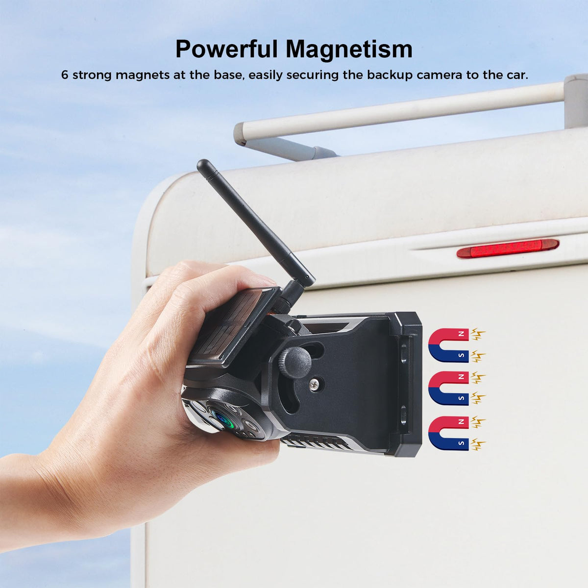 Magnetic Wireless Backup Camera with 7'' HD 1080P DVR Monitor System T2517