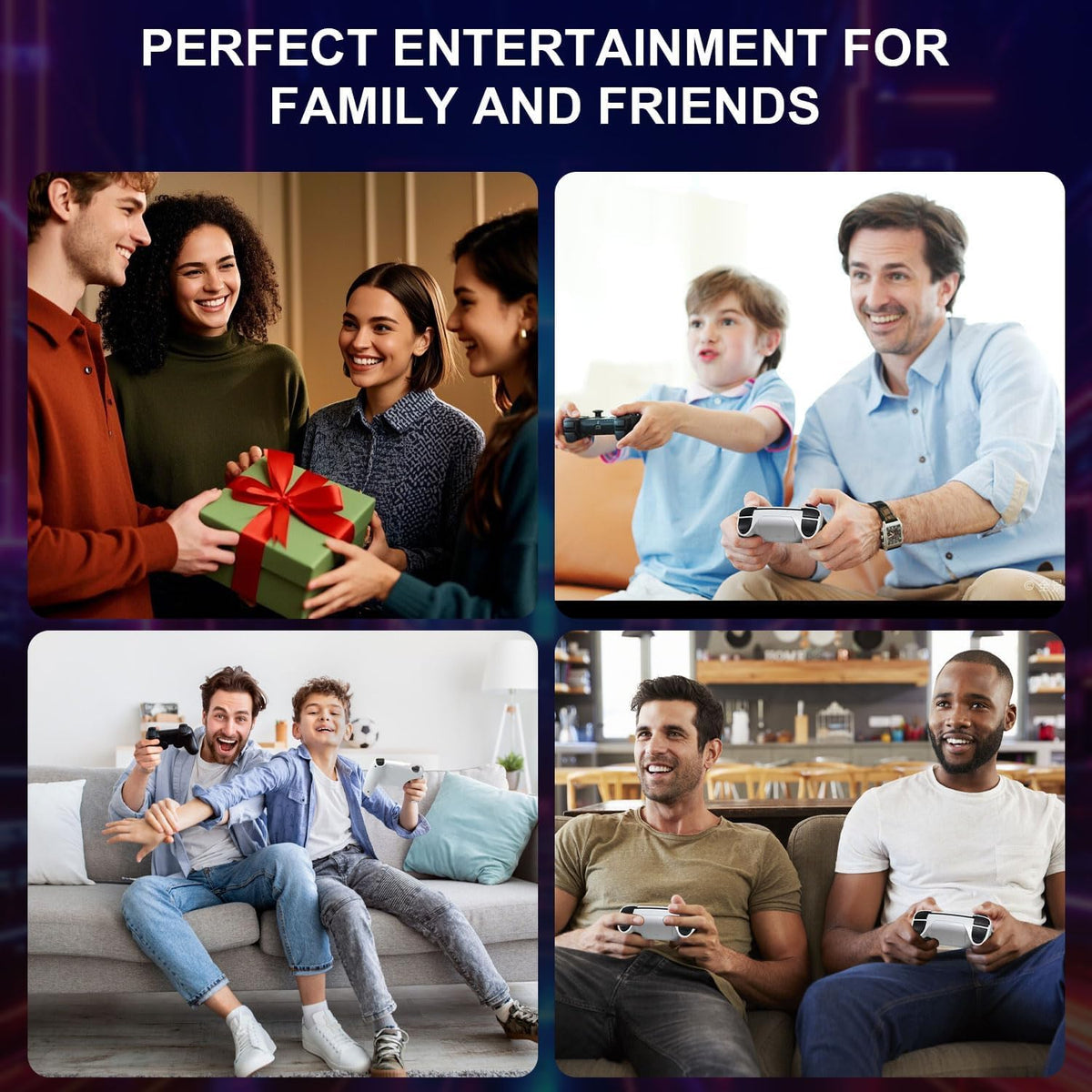 Retro Game Stick Console with 4K HDMI Output, 64GB Memory Card, and 2.4GHz Wireless Controllers F671708