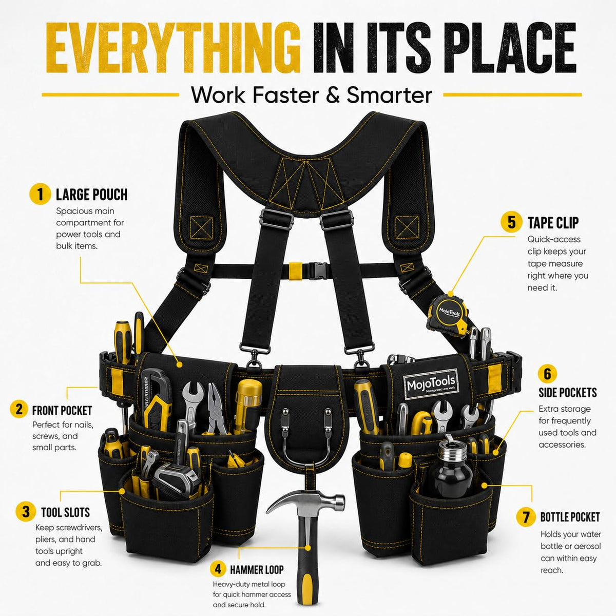 Heavy Duty Tool Belt with Suspenders M1804
