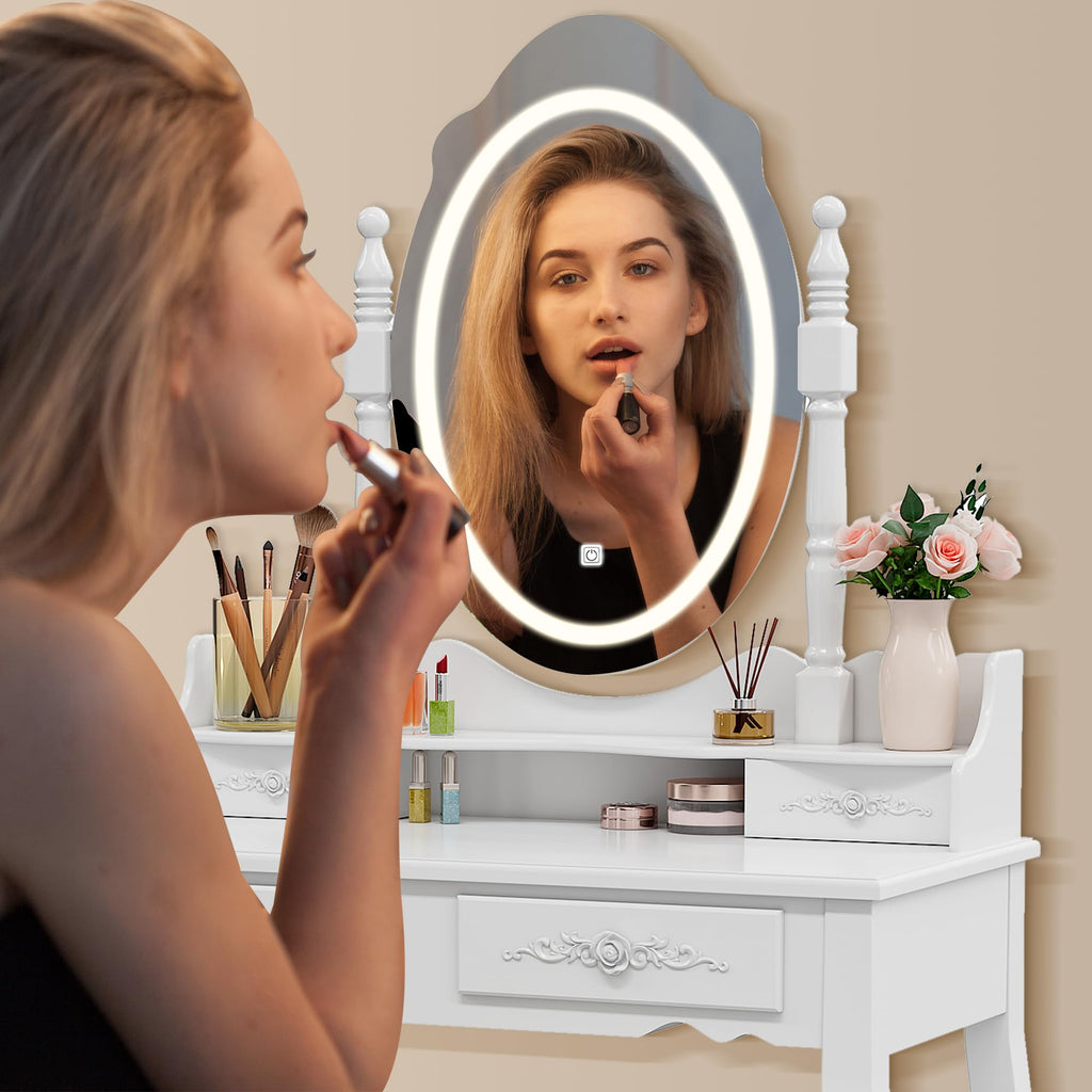 Vanity Desk with Mirror and Lights Y675