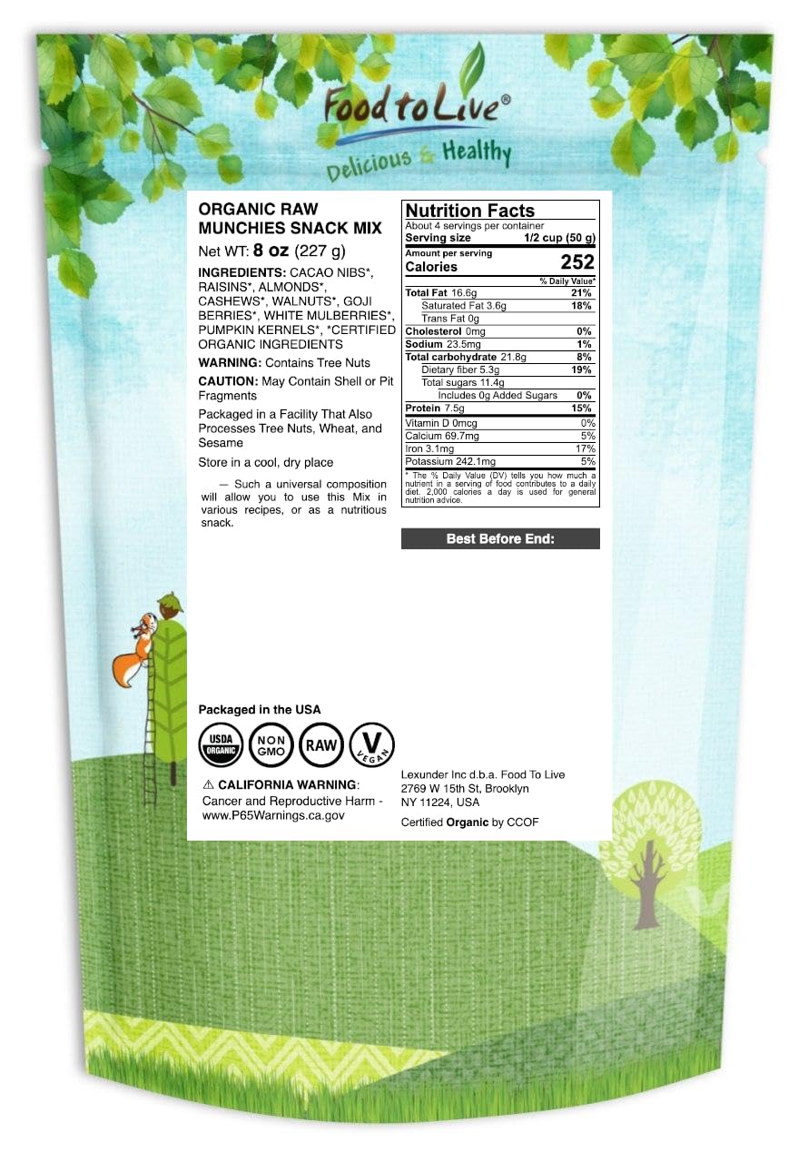 Organic Raw Snack Mix, 8 Ounces Q14884