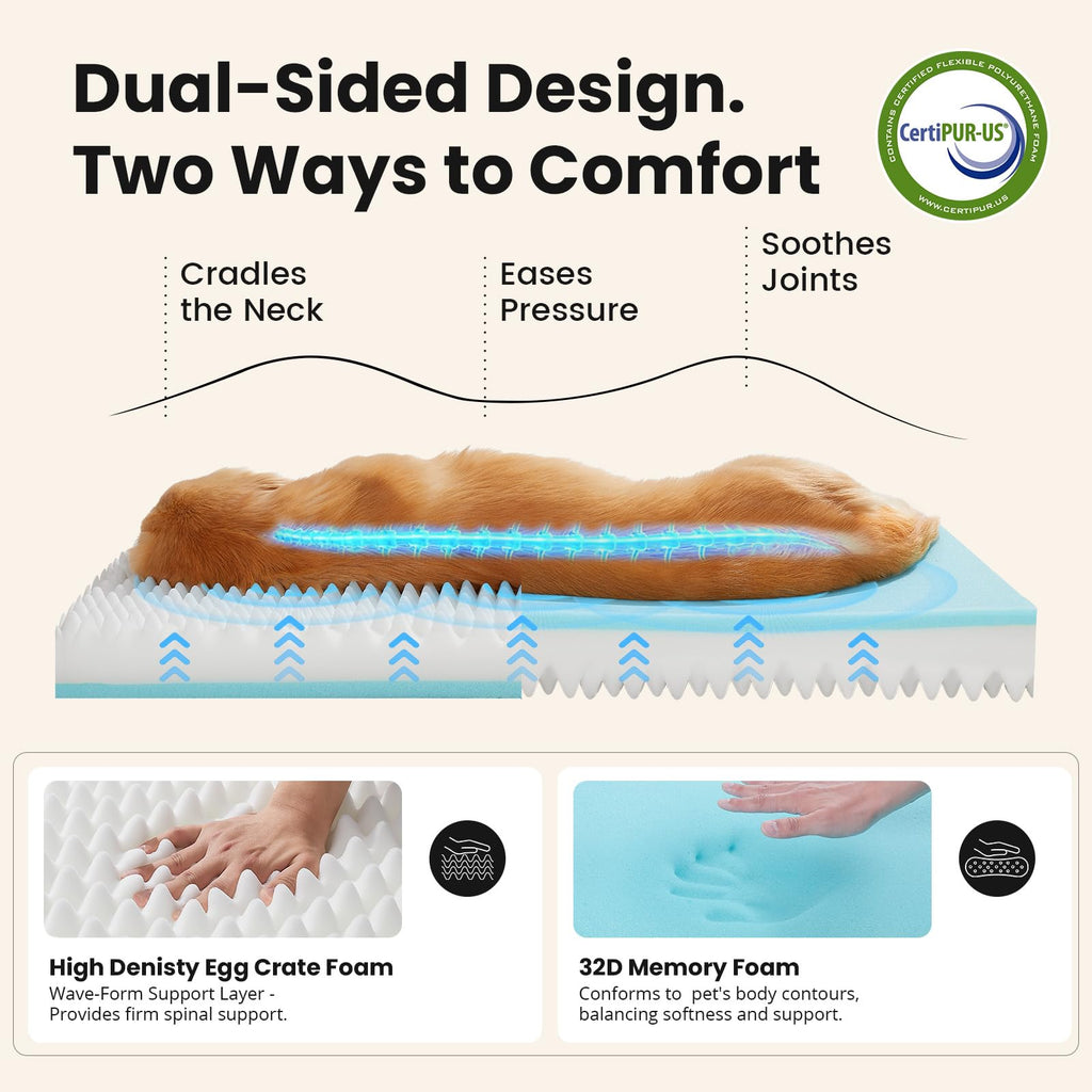 Large Reversible Memory Foam Dog Bed K855