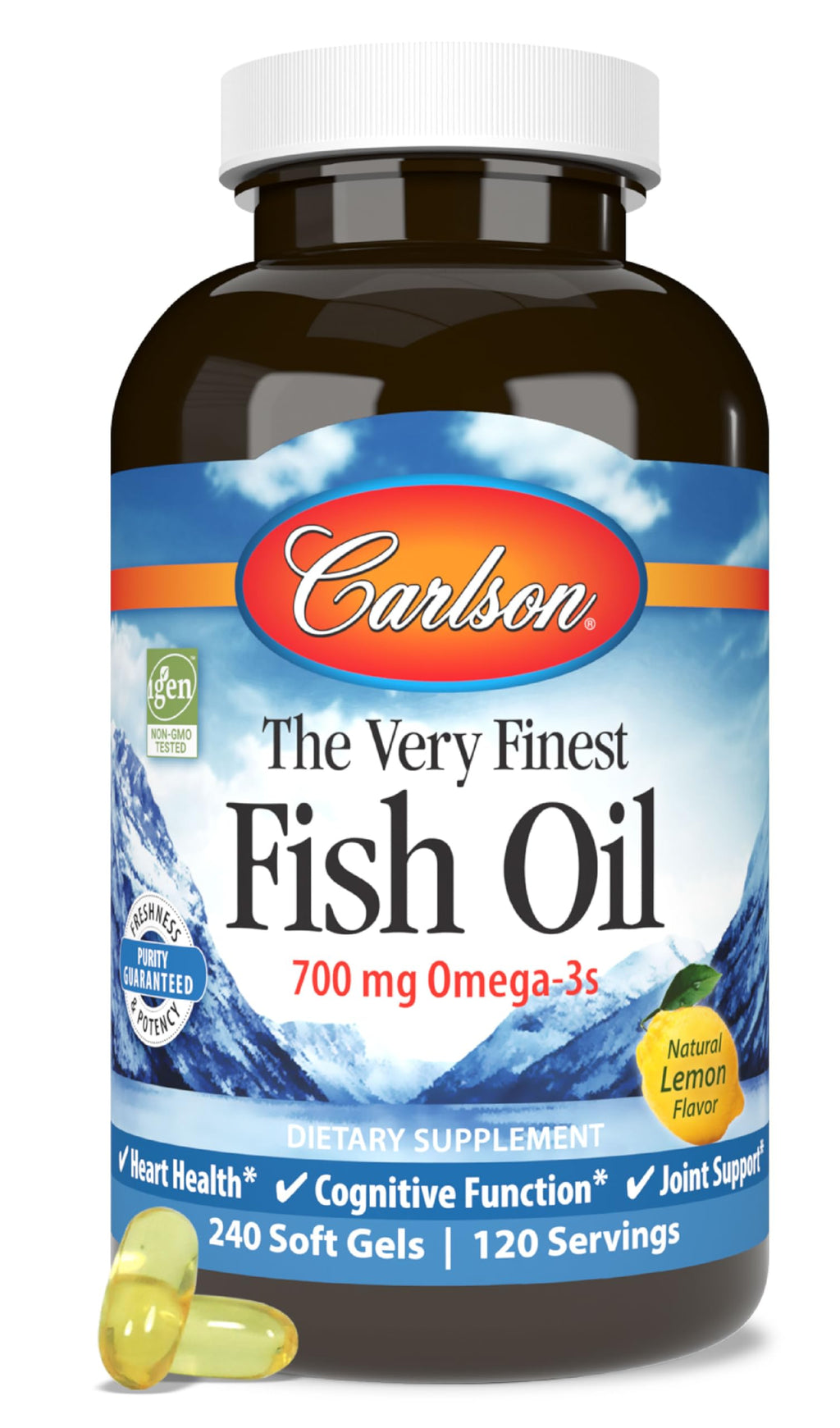 Fish Oil 700 mg Omega-3s Lemon 240 Softgels B435198
