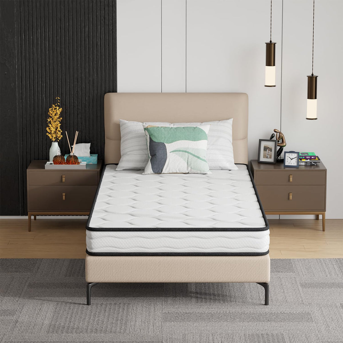6 Inch Twin Medium Firm Hybrid Mattress H230429