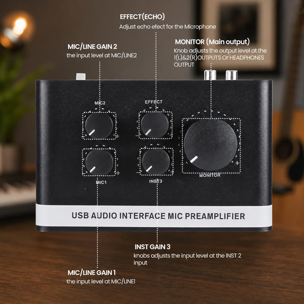 USB C Audio Interface with 48V Phantom Power S82741
