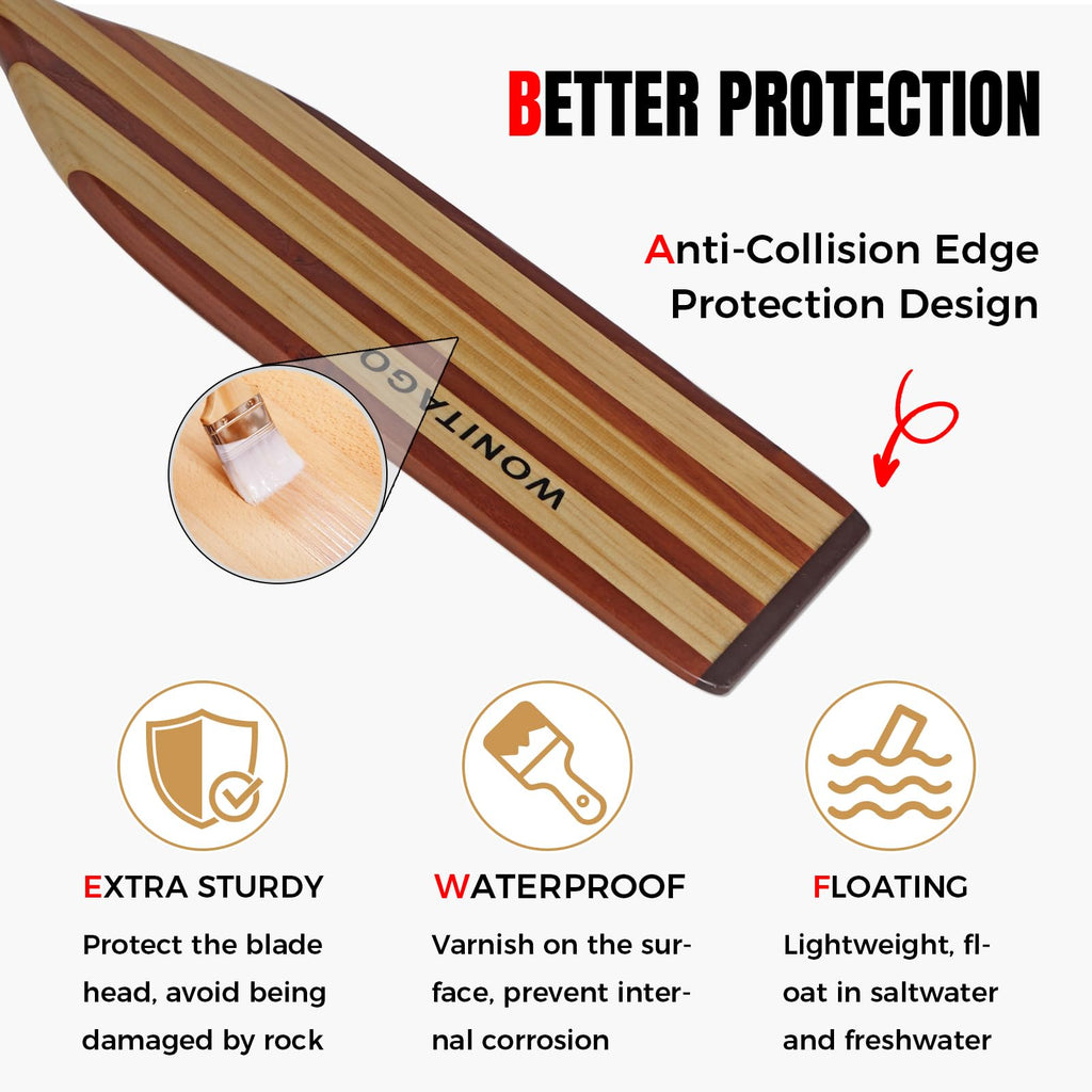 Wooden Canoe Paddle with Palm Grip D699