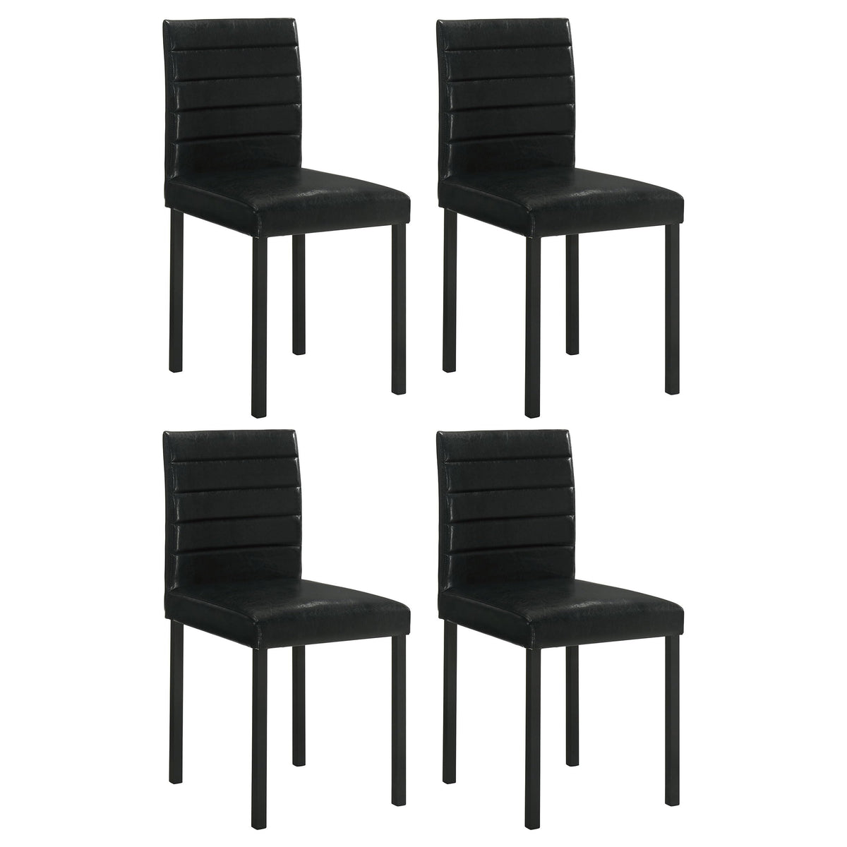 Black Faux Leather Dining Side Chair Set of 4 P23944