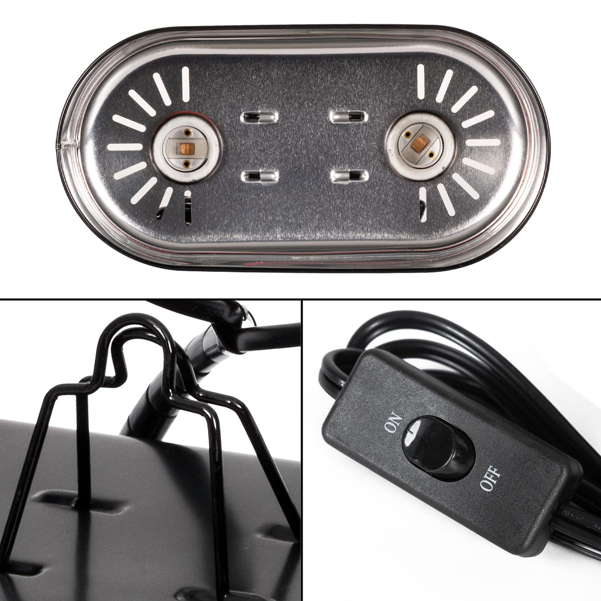 Dual Reptile Light Fixture & 100W Basking Spot Light with 26W UVA UVB Bulb Combo Pack R213552