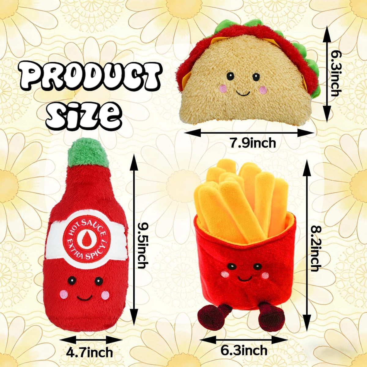 3-Pack Squeaky Plush Dog Chew Toys Set X509485
