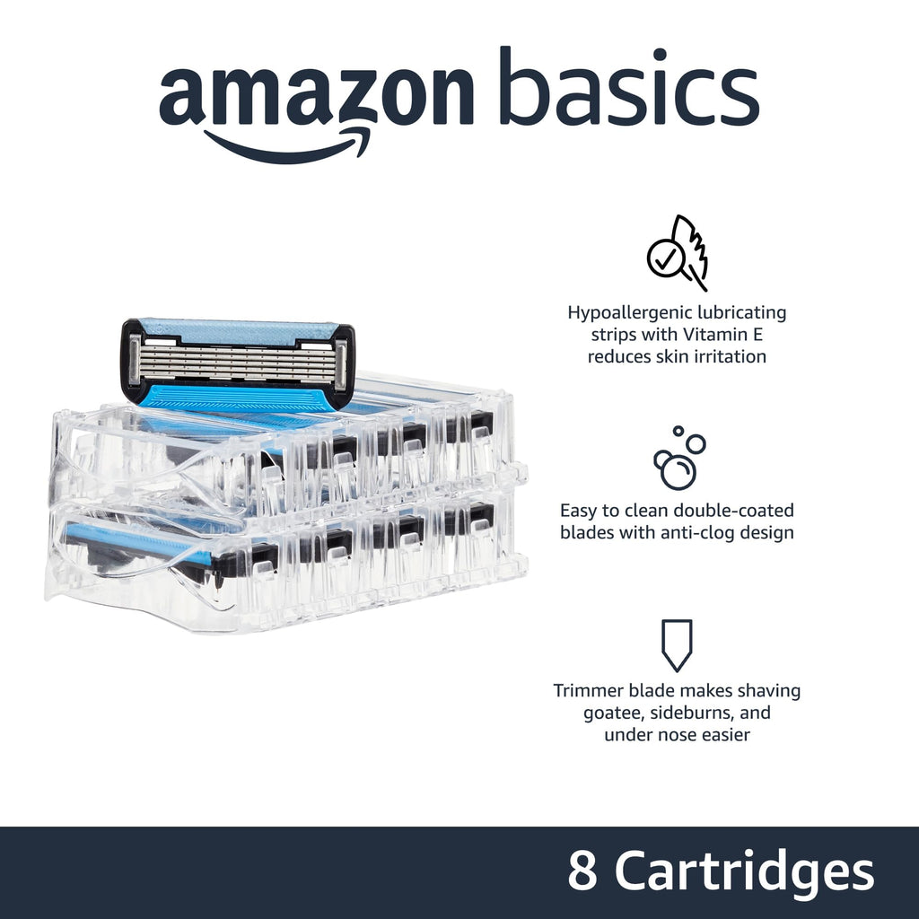 5-Blade Razor Blade Refills with Dual Lubrication, 8 Cartridges N213594