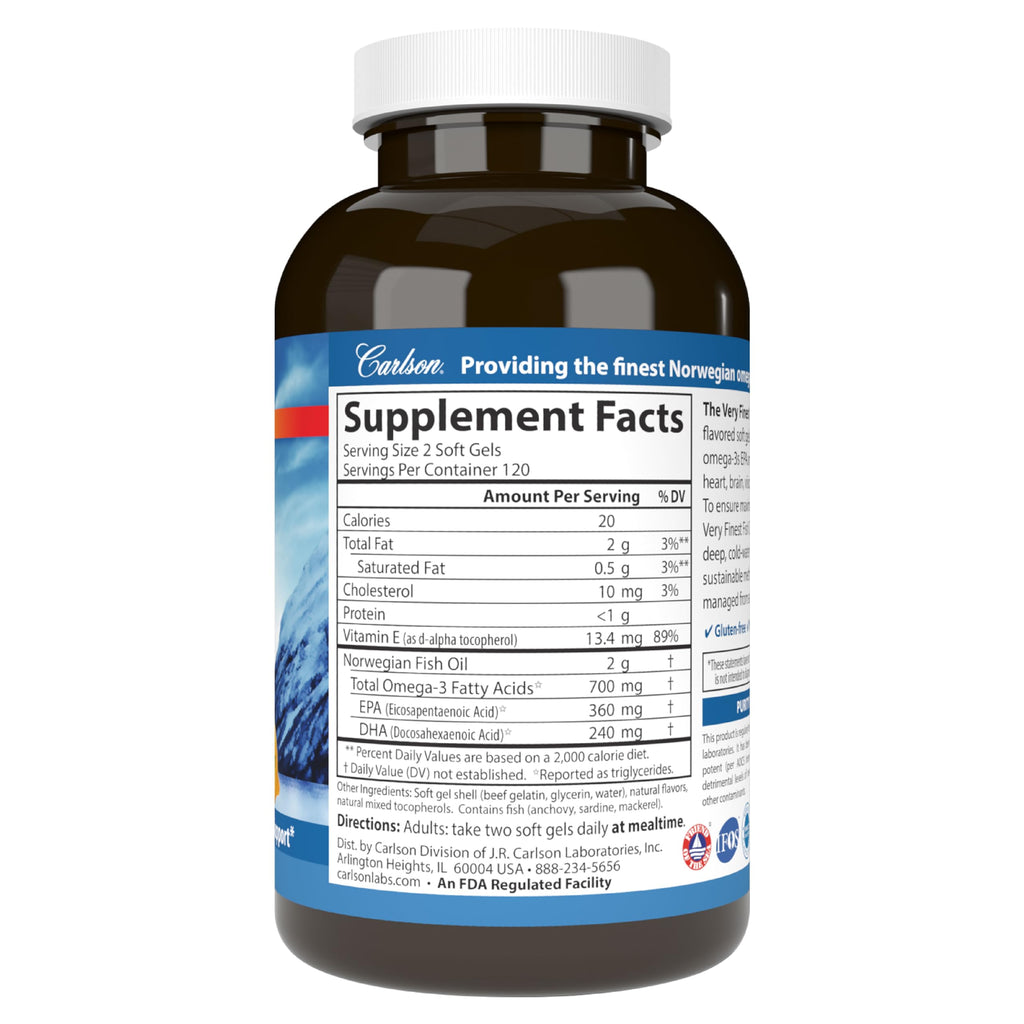 Fish Oil 700 mg Omega-3s Lemon 240 Softgels B435198