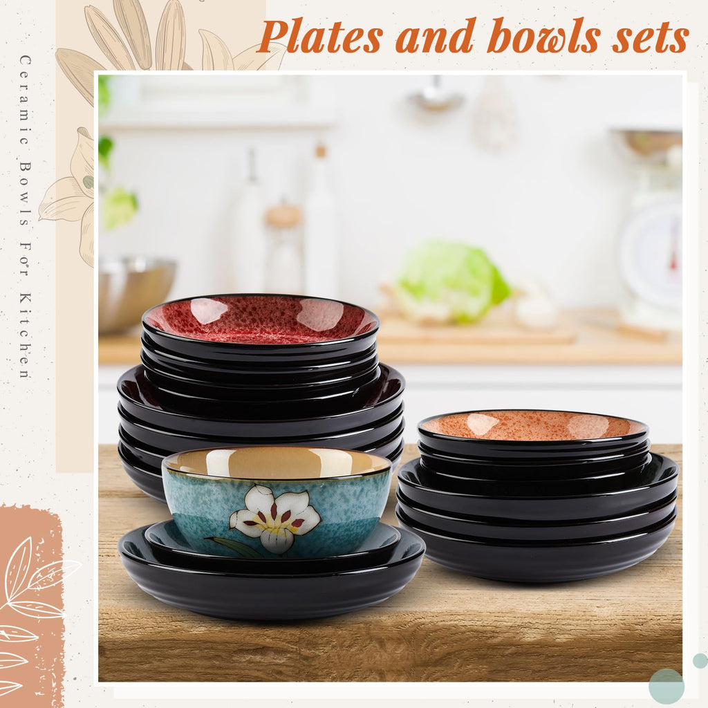 12 Pcs Floral Ceramic Dinnerware Set for 4 I241861